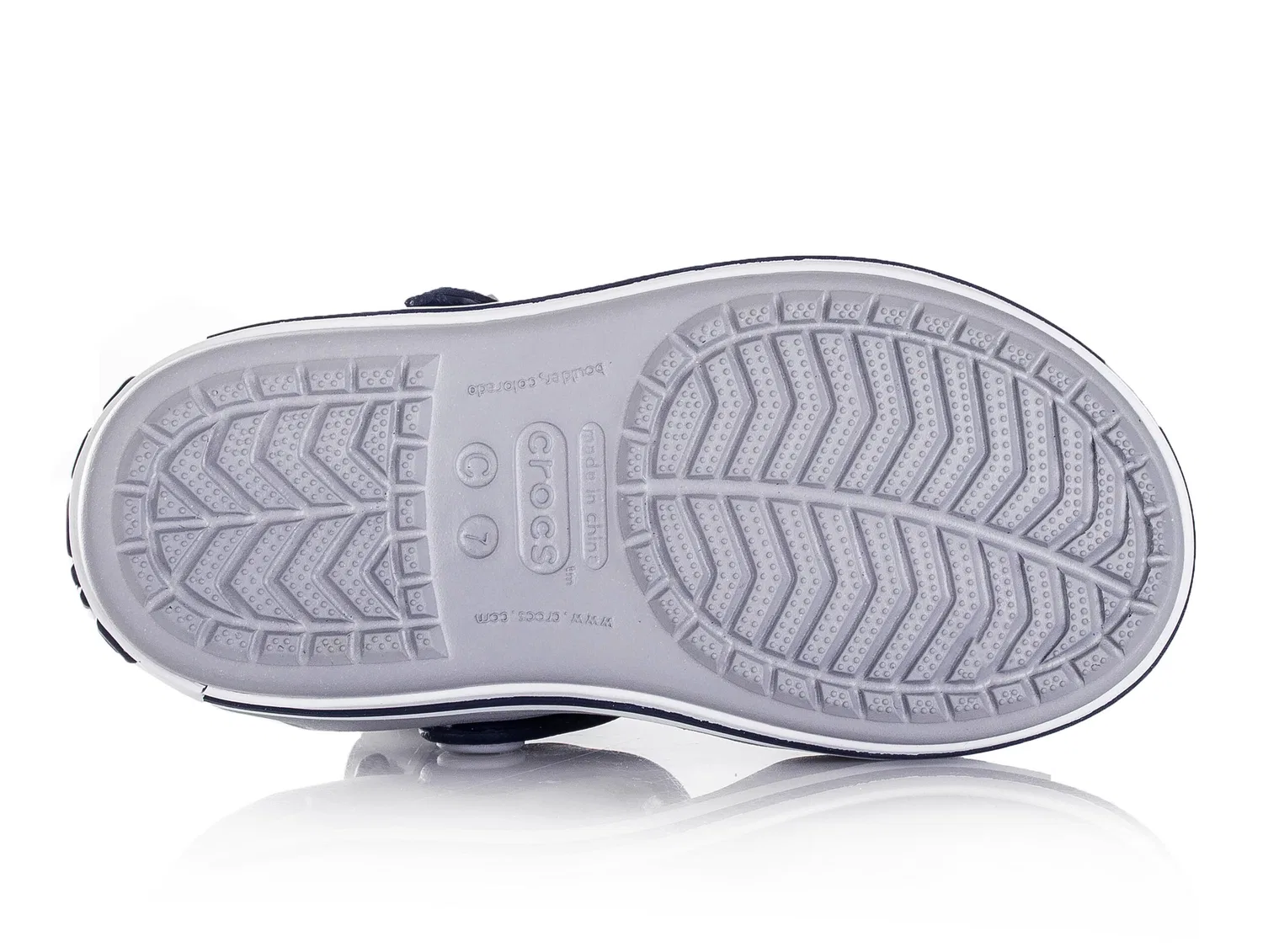 Детские сандалии с регулируемым ремешком Crosband Crocs, Hellgrau Dunkelblau Grau — фото 4