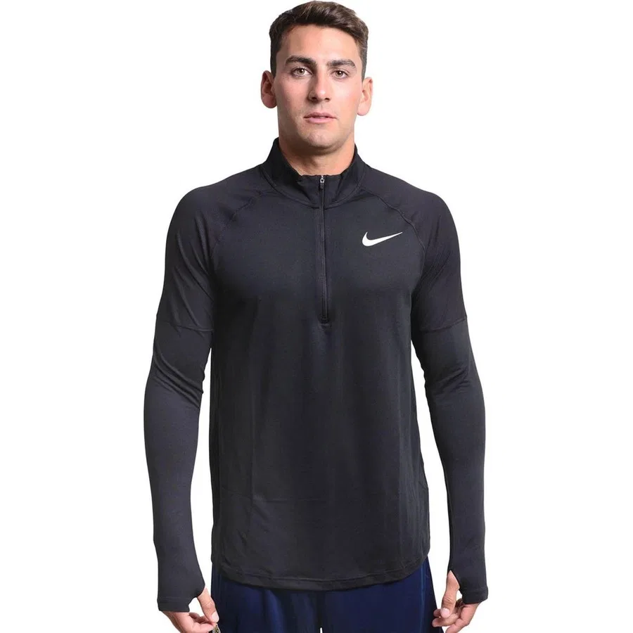 Мужская тренировочная куртка с полузамком модель Dri-Fit Element Running, Nike, Черный