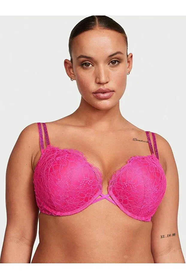 Женский бюстгальтер с эффектом пуш-ап с кружевом Bombshell Victoria'S Secret, Endless Pink