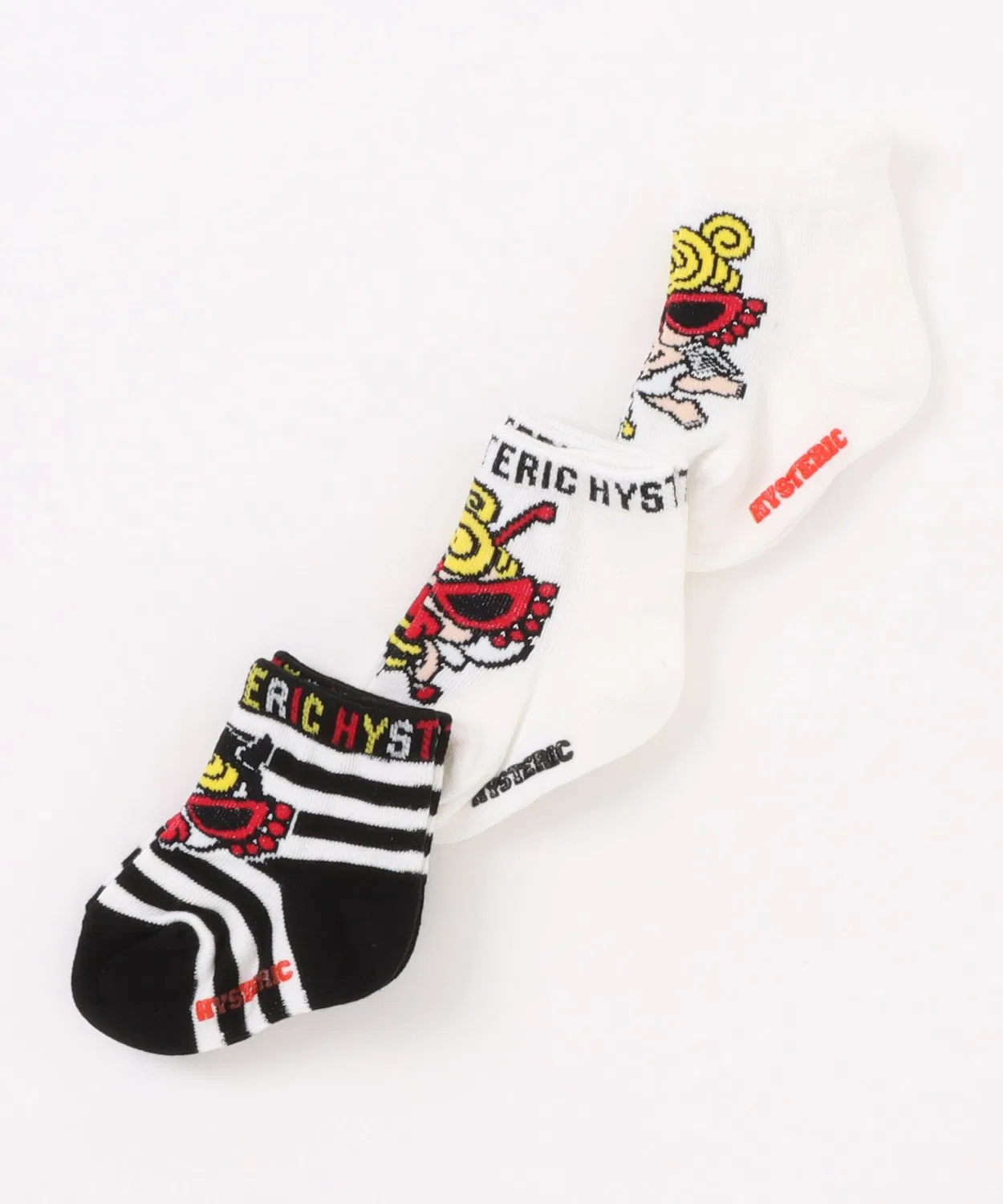 Детский комплект из 3 пар носков с принтом ALL STARS BABY HYSTERIC MINI, Белый