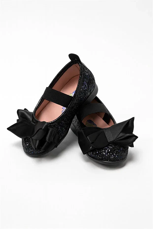 Детские балетки для девочек с ортопедической стелькой Eren Premium, Black