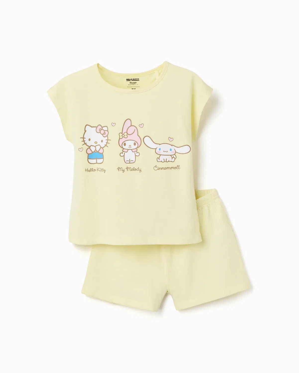 Детская пижама для девочек хлопковая с принтом Hello Kitty Zippy, Yellow