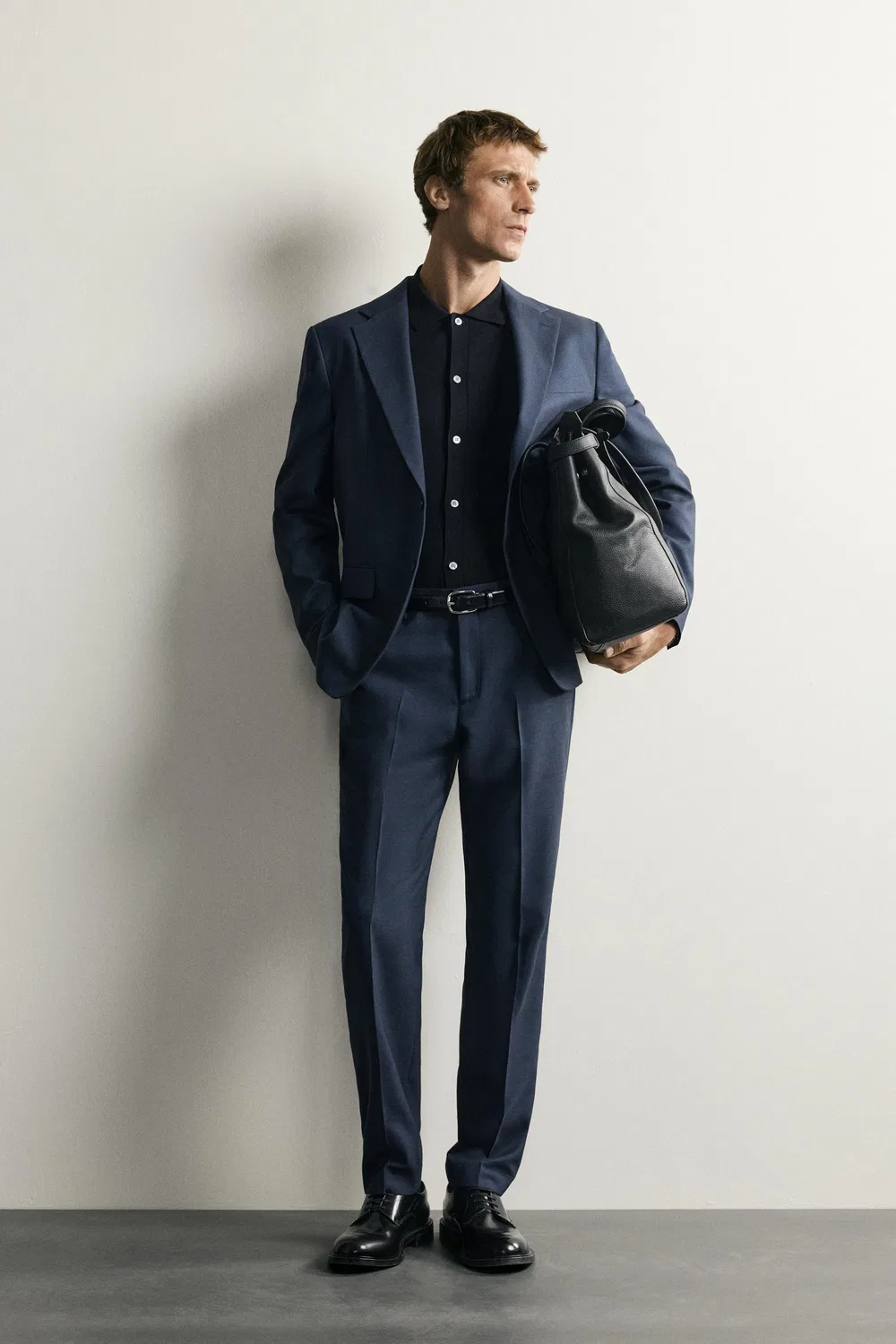 Блейзер в клетку стандартного кроя ZARA, Dark navy