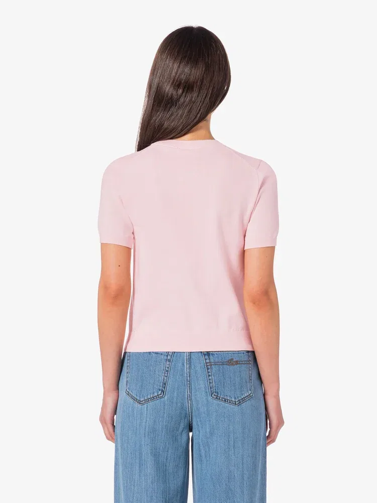 Свитер женский LACOSTE Light Pink, с круглым вырезом, 100% хлопок — фото 3