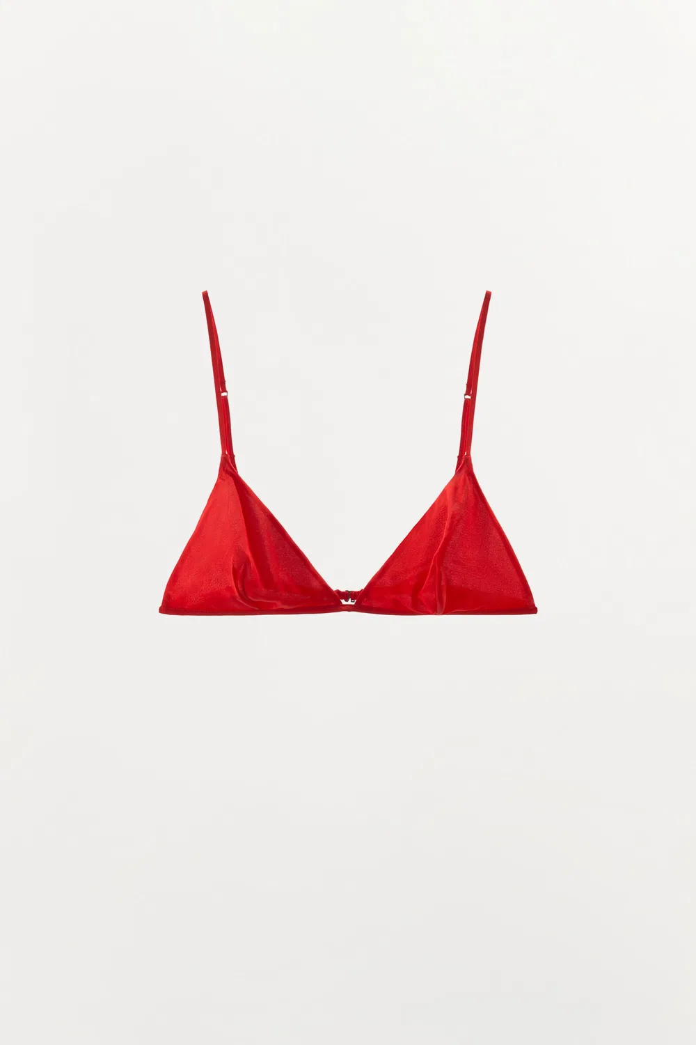 Треугольный бюстгальтер из шелковой смеси ZARA, Red — фото 3