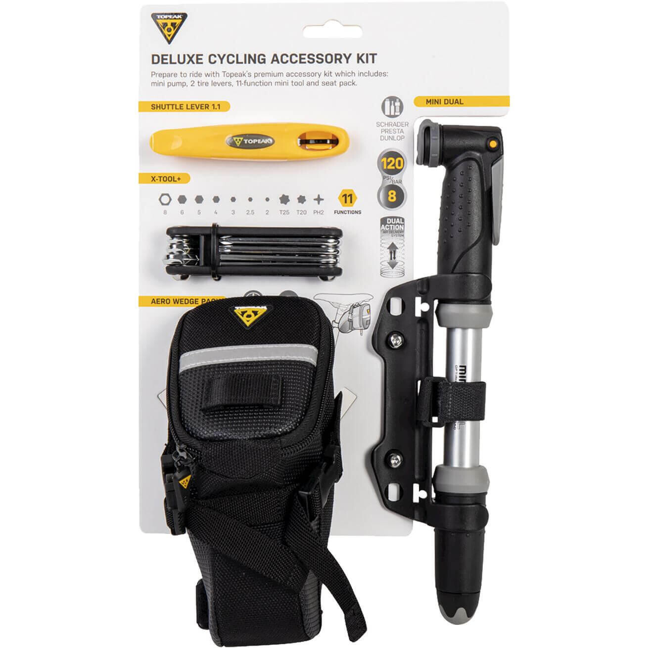 

Ручной мини-насос Topeak Deluxe Cycling Accessory Kit, черный / черный / серый