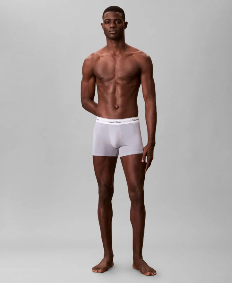 Мужские трусы-боксеры с поддерживающей чашей 3-комплект Calvin Klein, Misty Grey/Diamond Logo Shoreline/Punch Pink — фото 2