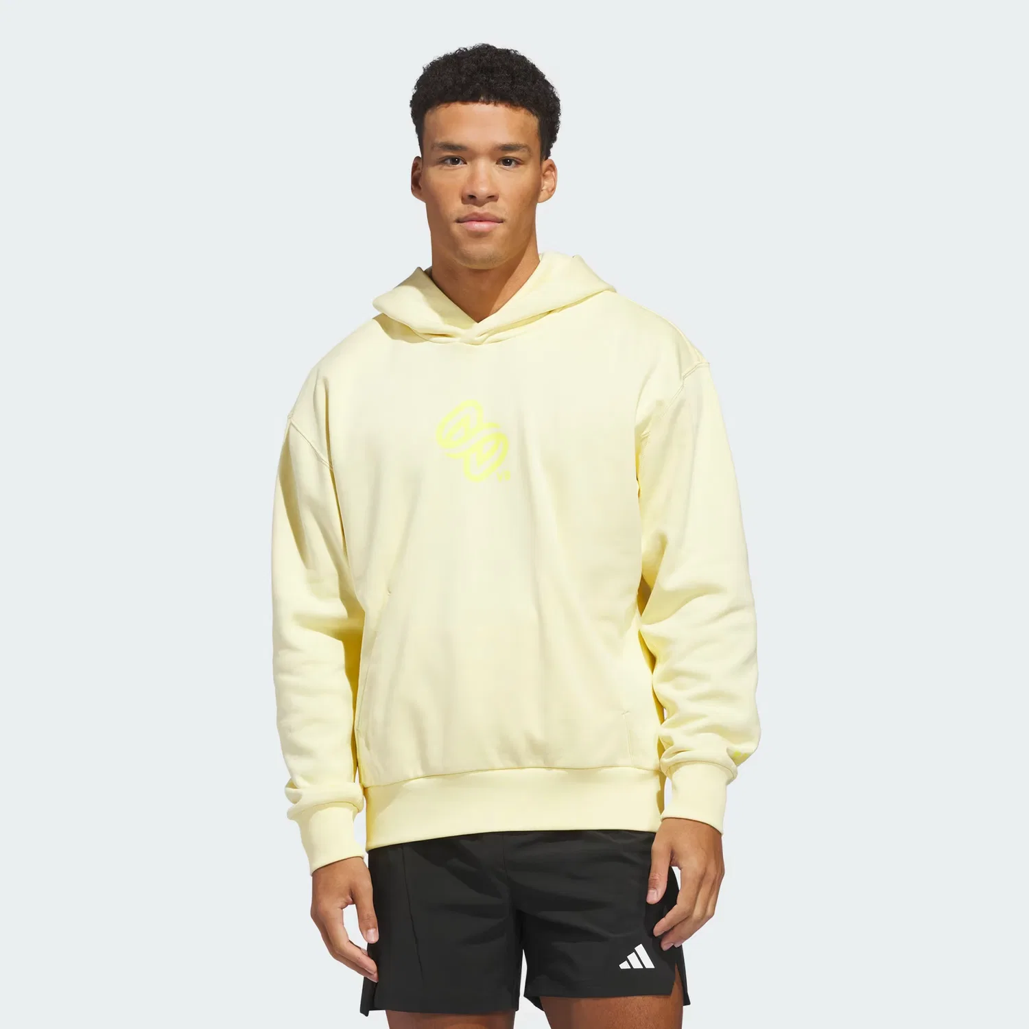 Детское худи с принтом LOVB Salt Lake Graphics Adidas Sportswear, Almost Yellow — фото 3