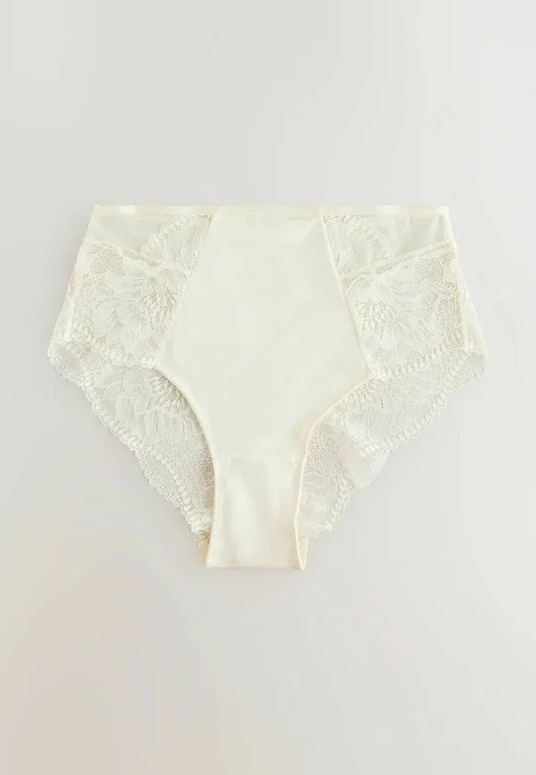 Трусы комплект 3 шт Lace High waist-knickers Next Green, Pink, Cream, зеленый/розовый — фото 3