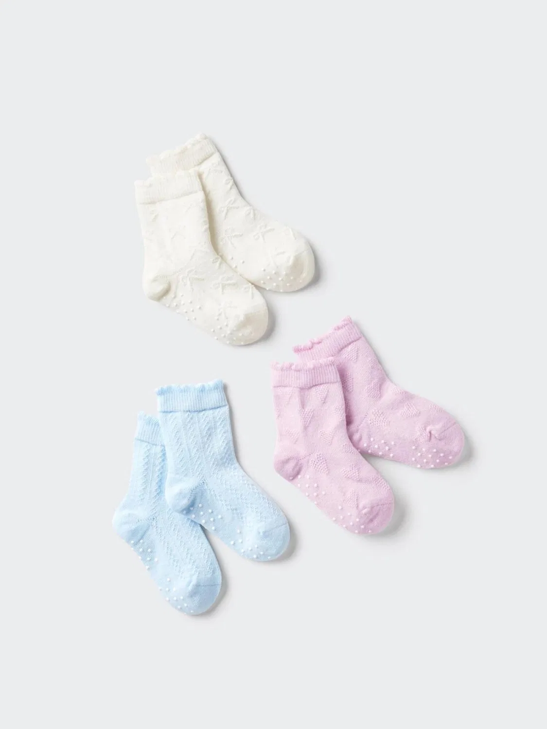 Носки детские комплект 3 пары Uniqlo, розовый