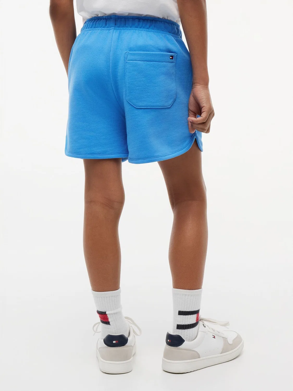 Шорты хлопковые с логотипом Tommy Hilfiger, синие — фото 2