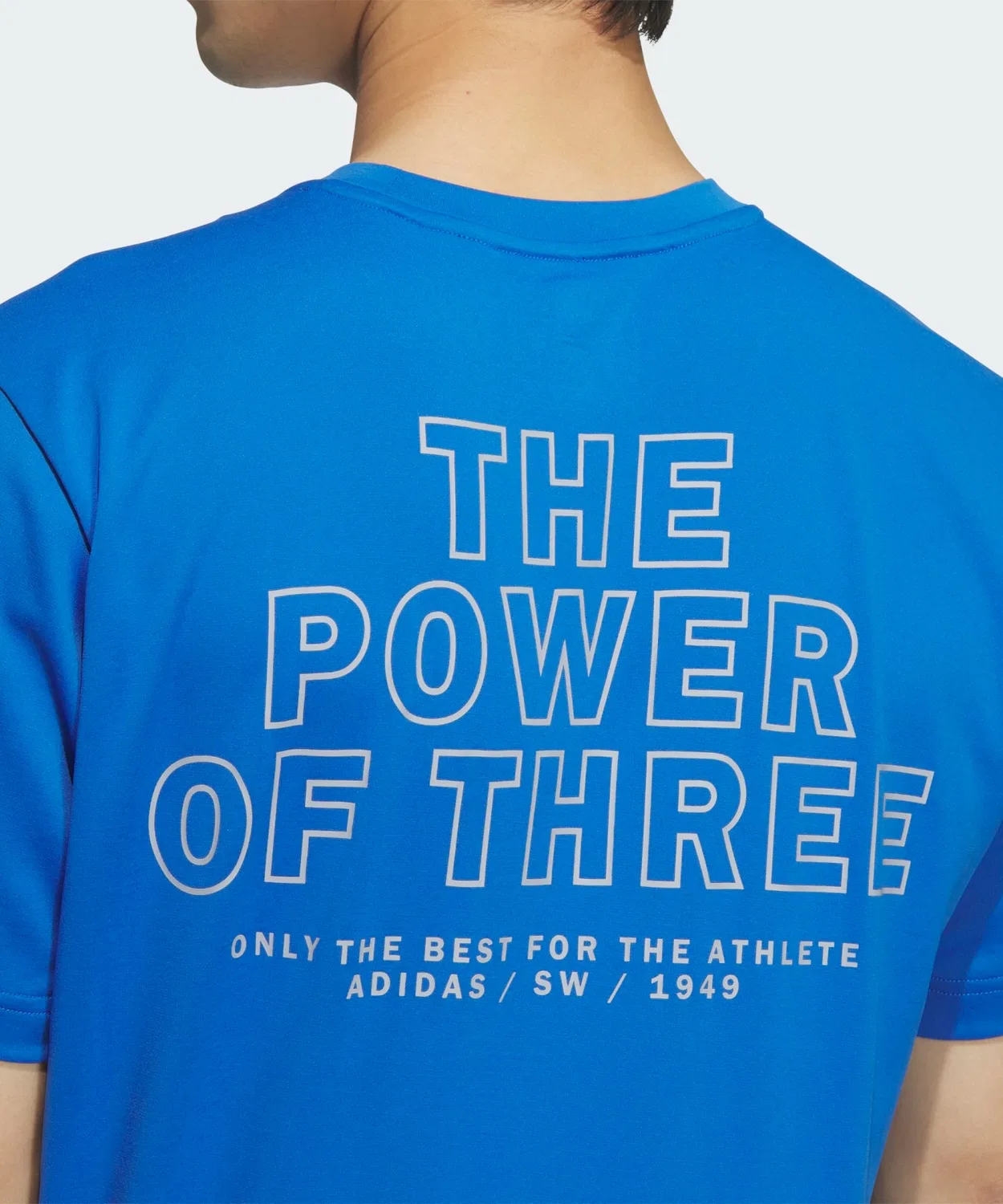 Мужская футболка с коротким рукавом из двойного трикотажа адаптация Adidas, Blue — фото 3