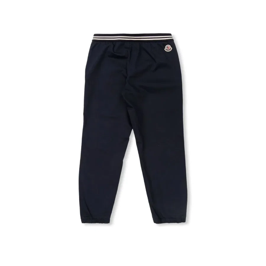 Брюки мальчика из габардина на эластичном поясе Moncler, Blue — фото 2