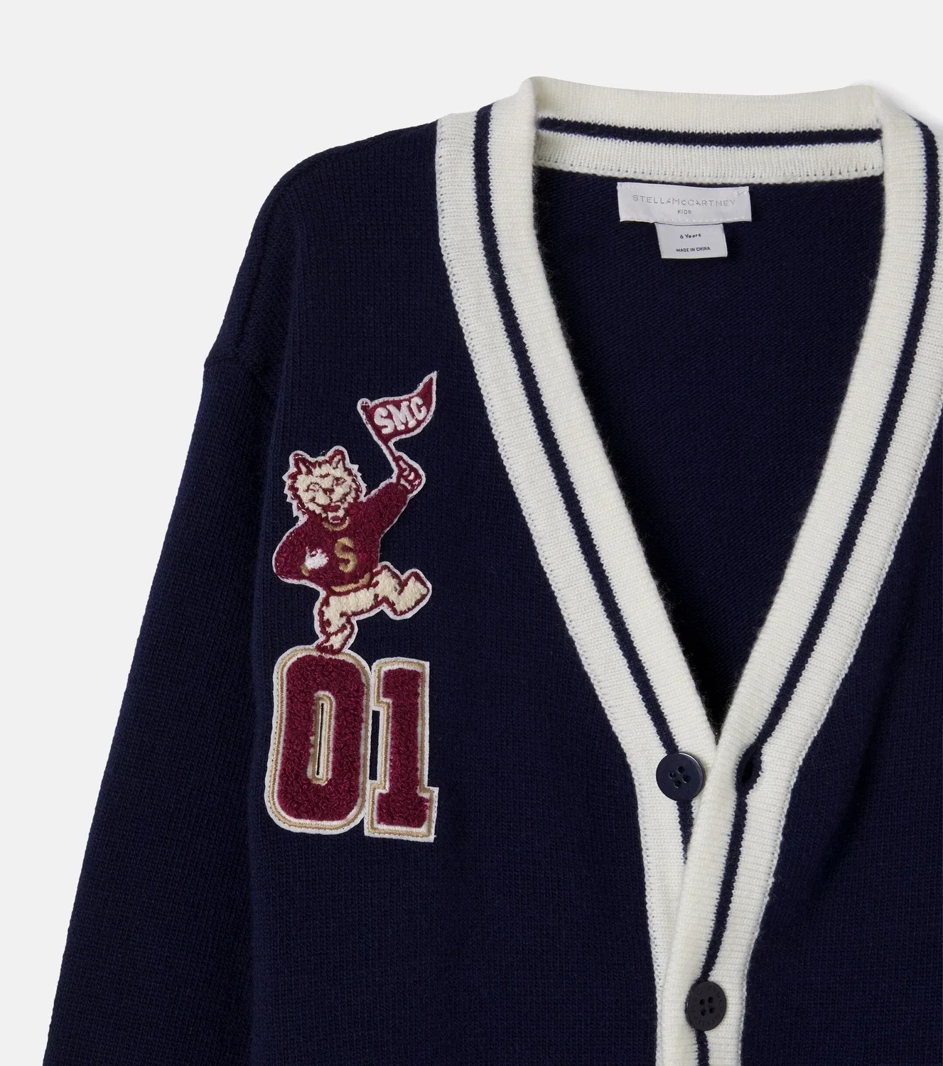 Кардиган с нашивками и аппликацией Stella Mccartney Kids, синий — фото 4