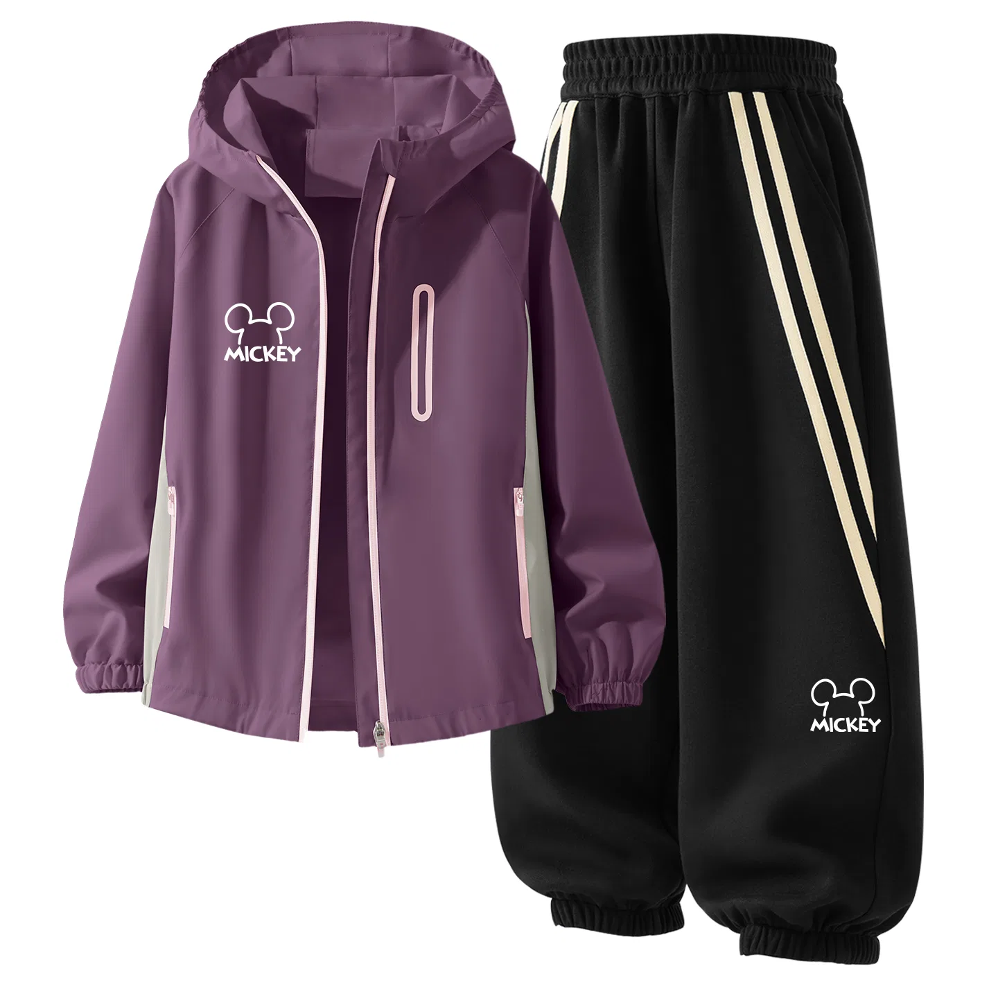 Детский спортивный комплект с капюшоном, с принтом, Disney, Cosmos Purple/Black
