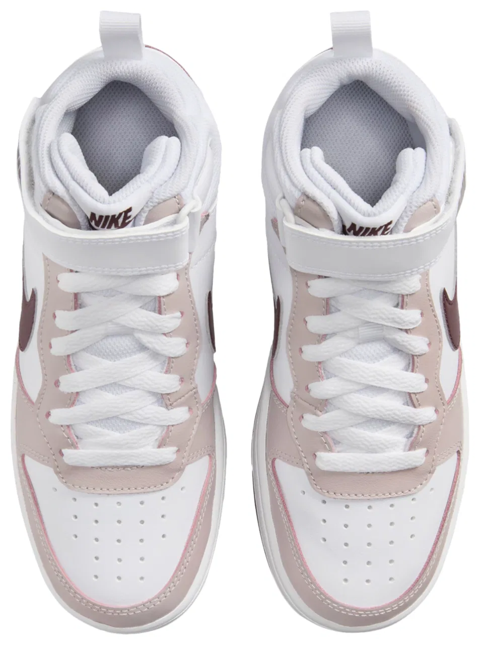 Кроссовки для мальчиков Court Borough Mid 2 Nike, цвет White/Burgundy Crush/Platinum Violet — фото 4