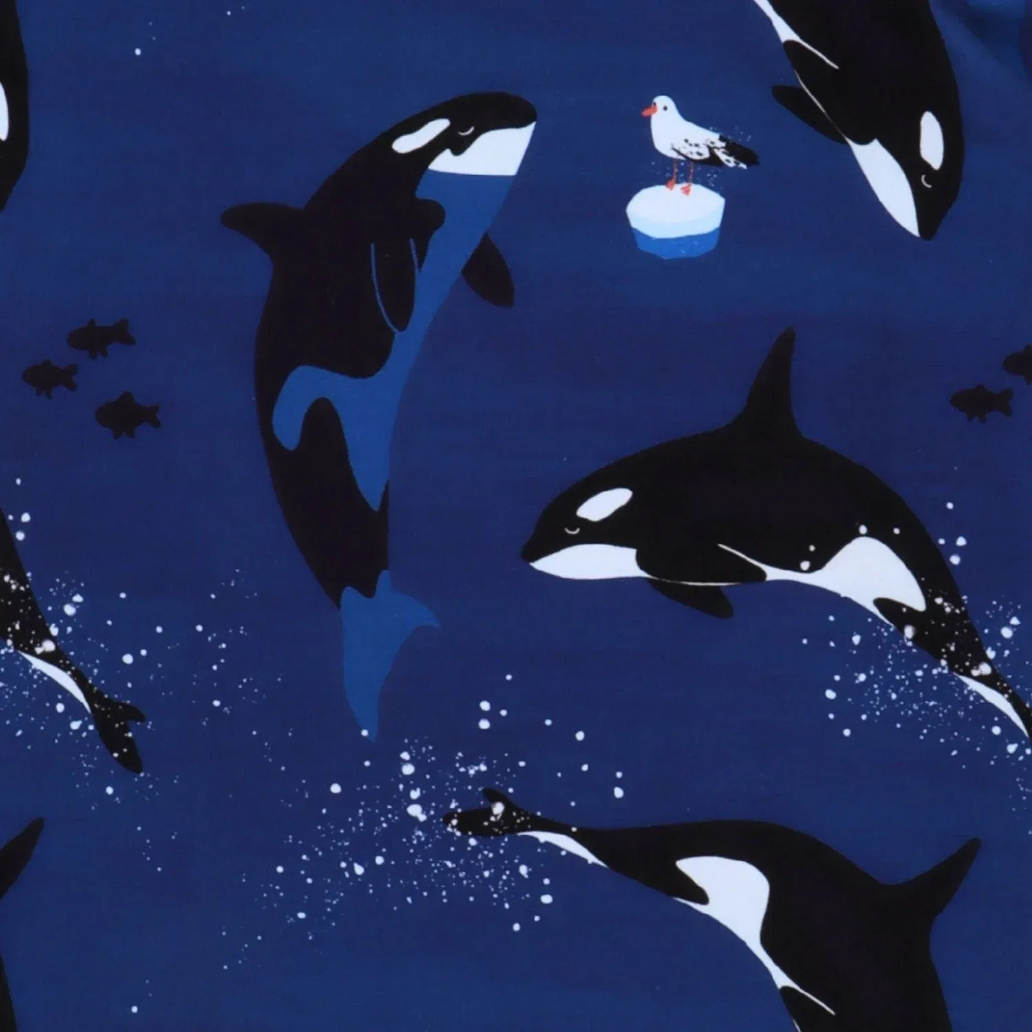 Лонгслив с принтом Playful Orcas Walkiddy, синий — фото 3