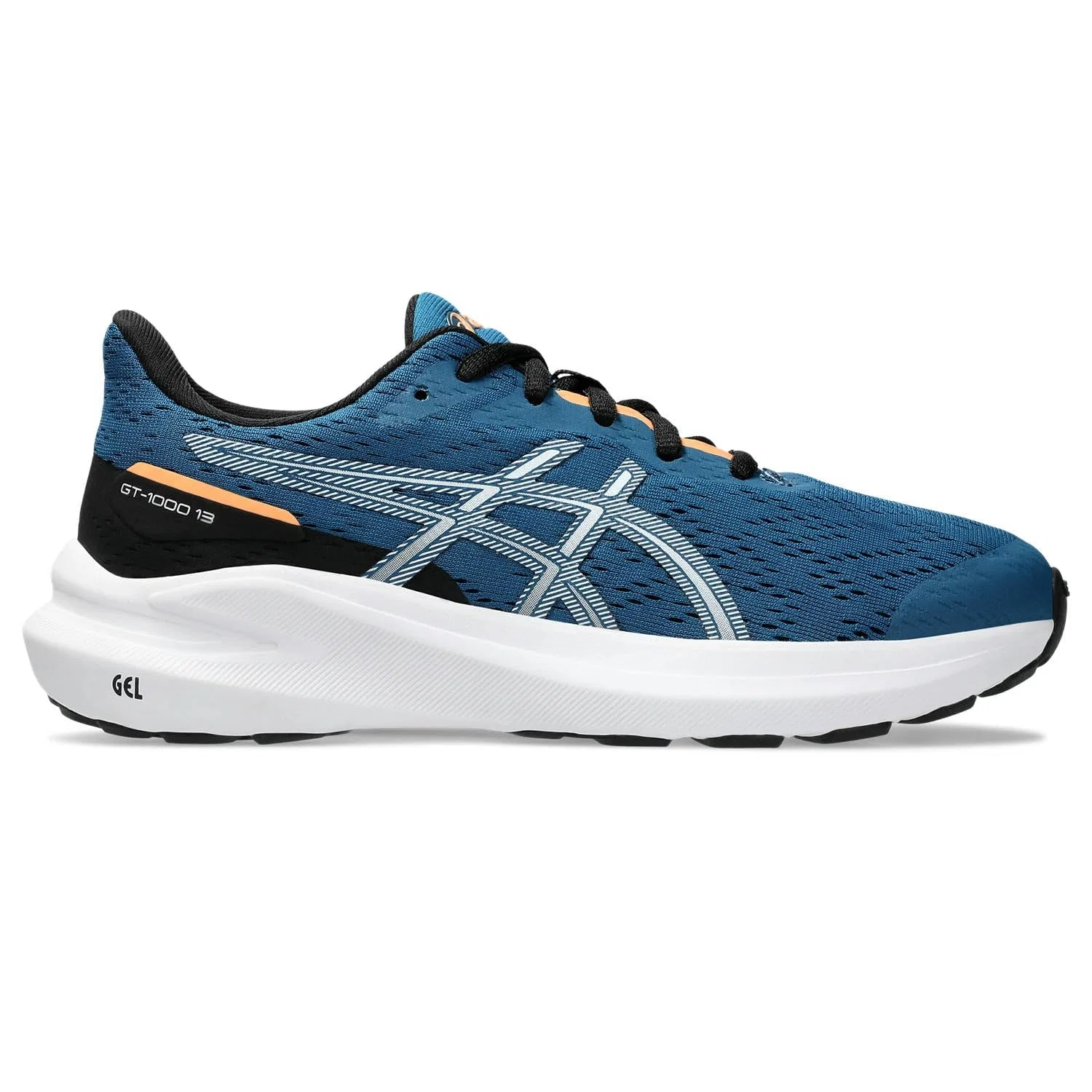 Детские кроссовки для мальчиков с поддержкой GT-1000 13 GS ASICS, Navy Blue Rich White