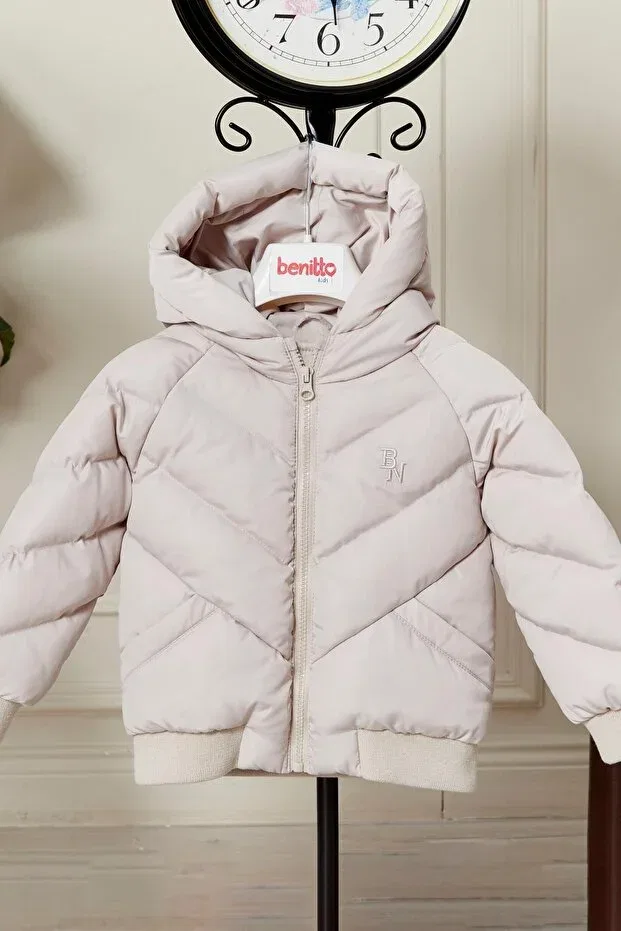 Детское зимнее пальто для мальчиков с капюшоном Benitto Kids, Beige
