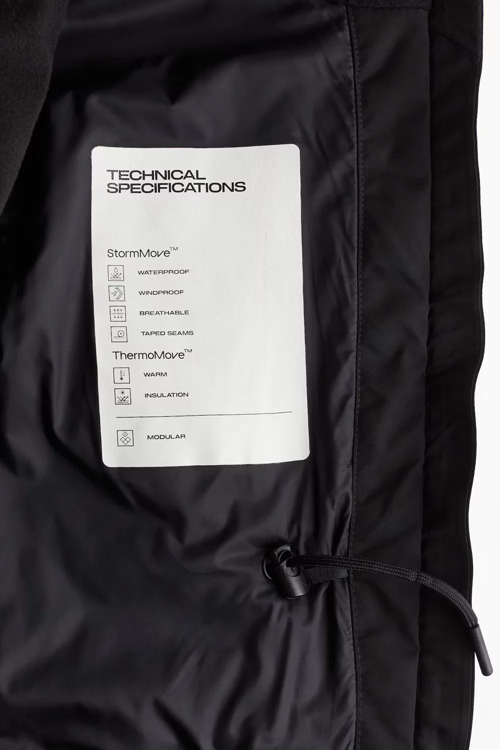 Двухслойная лыжная куртка с технологией Stormmove H&M, Schwarz — фото 4