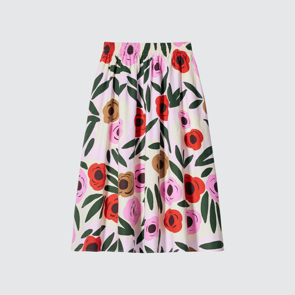 

Юбка Uniqlo х Marimekko Linen Blend Ruukku, розовый