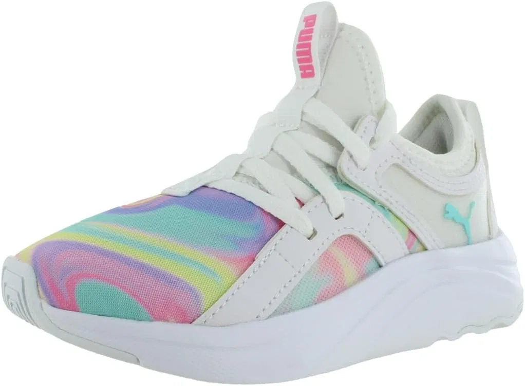Детские кроссовки для девочек Soft Sophia Swirl AC PS PUMA, Puma White/Island Paradise/Pink Glimmer
