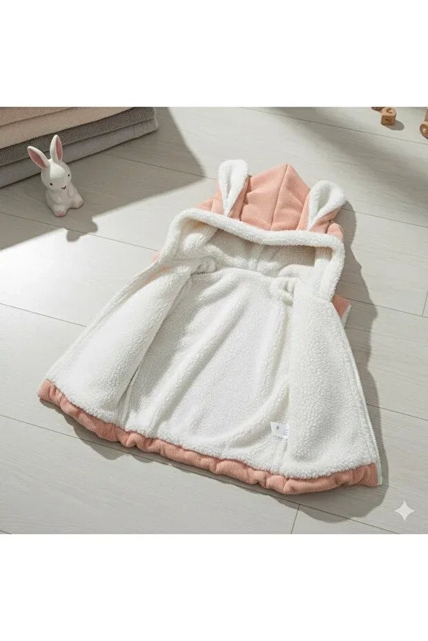 Детская безрукавка для новорожденных с принтом Baby Vest With Rabbit Ears Baby Pattini, Salmon — фото 3