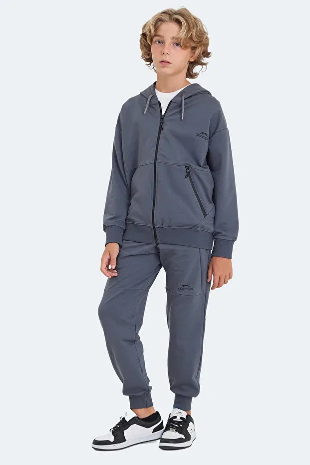 Детский спортивный комплект для девочек хлопковый Slazenger, Dark Gray
