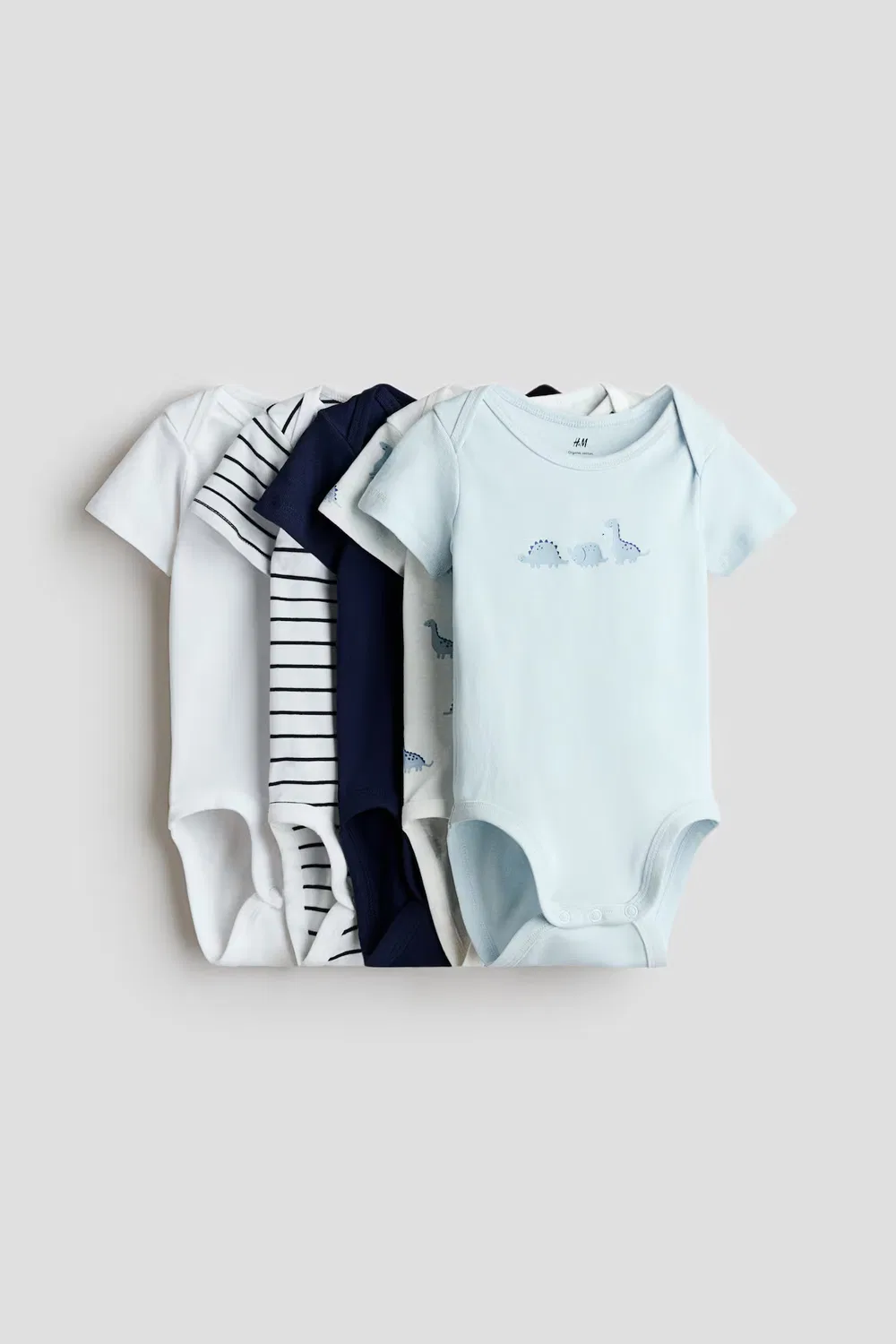 5 хлопковых боди в упаковке H&M, Hellblau/Dinosaurier