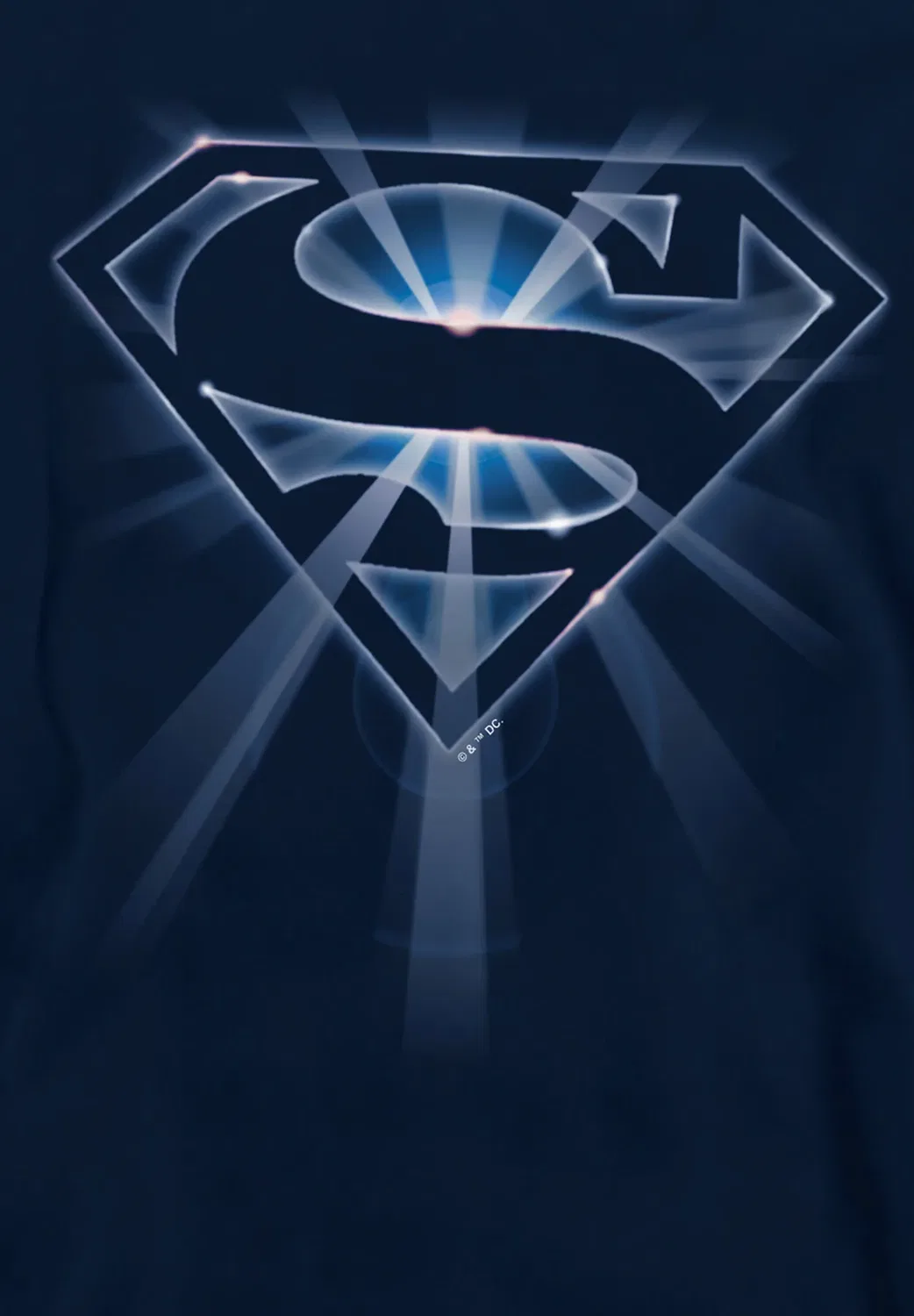 Толстовка унисекс с изображением светящегося щита Супермена Dc Comics - Superman, Dark Blue — фото 3