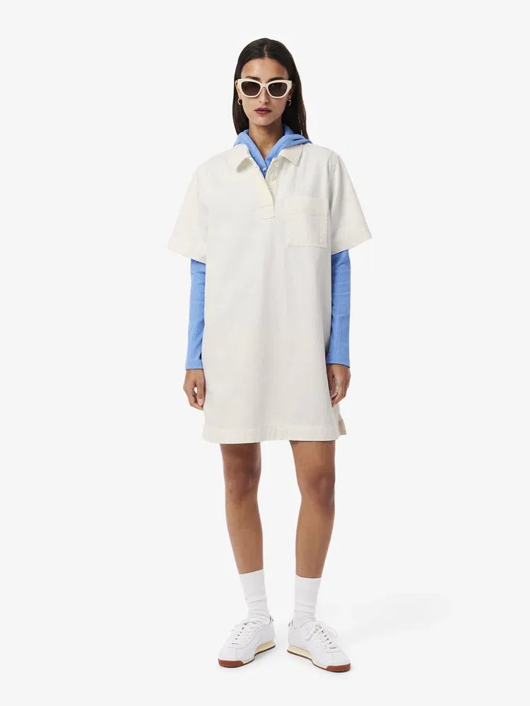 Платье джинсовое LACOSTE White, поло, 100% хлопок