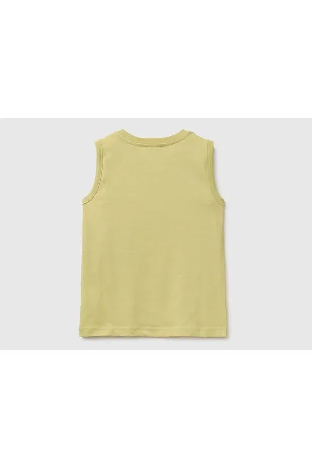 Детская майка для мальчиков с принтом United Colors Of Benetton, Yellow — фото 2