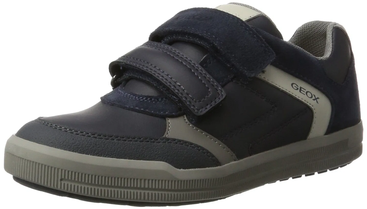 Детские кроссовки для мальчиков с липучкой J Arzach Boy Geox, Navy Blue Grey