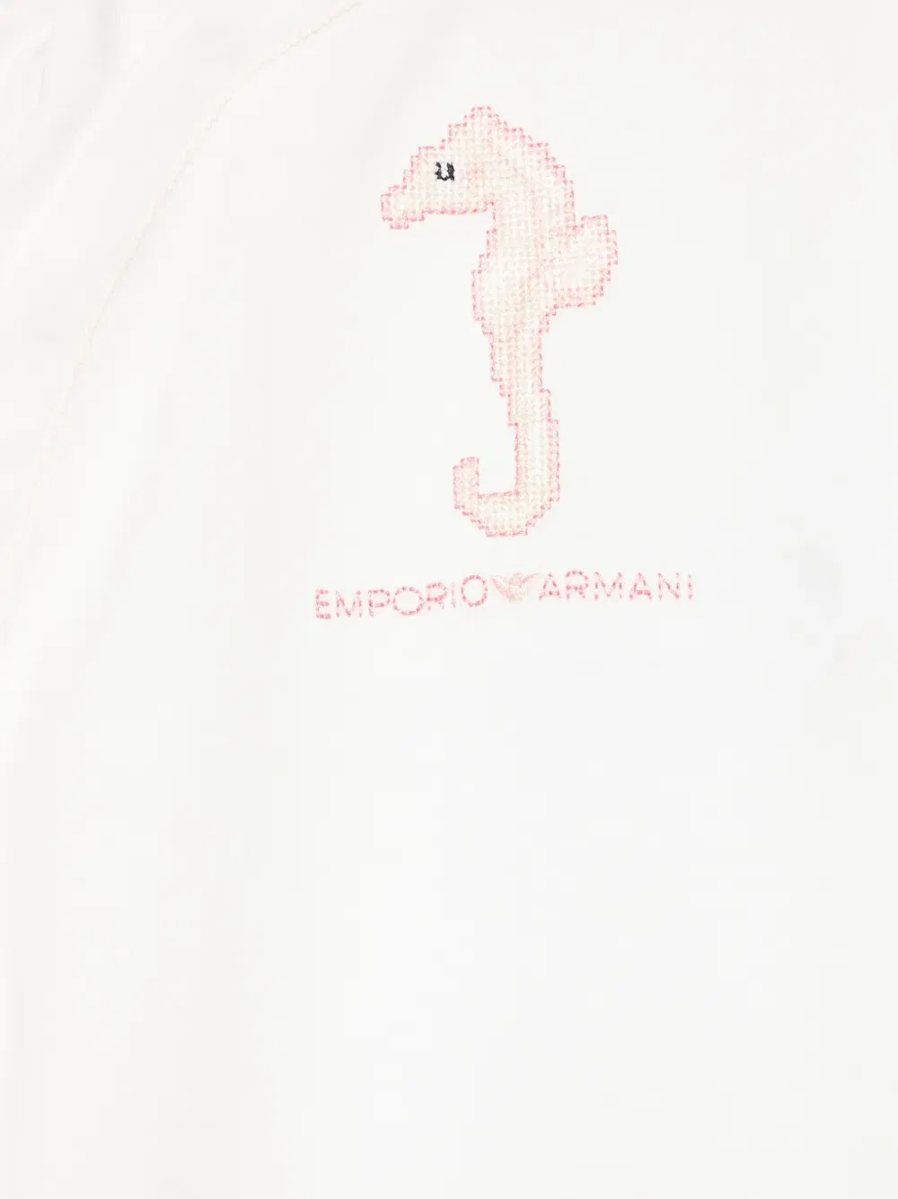 Пижама с вышивкой морского конька Emporio Armani Kids, белый — фото 3