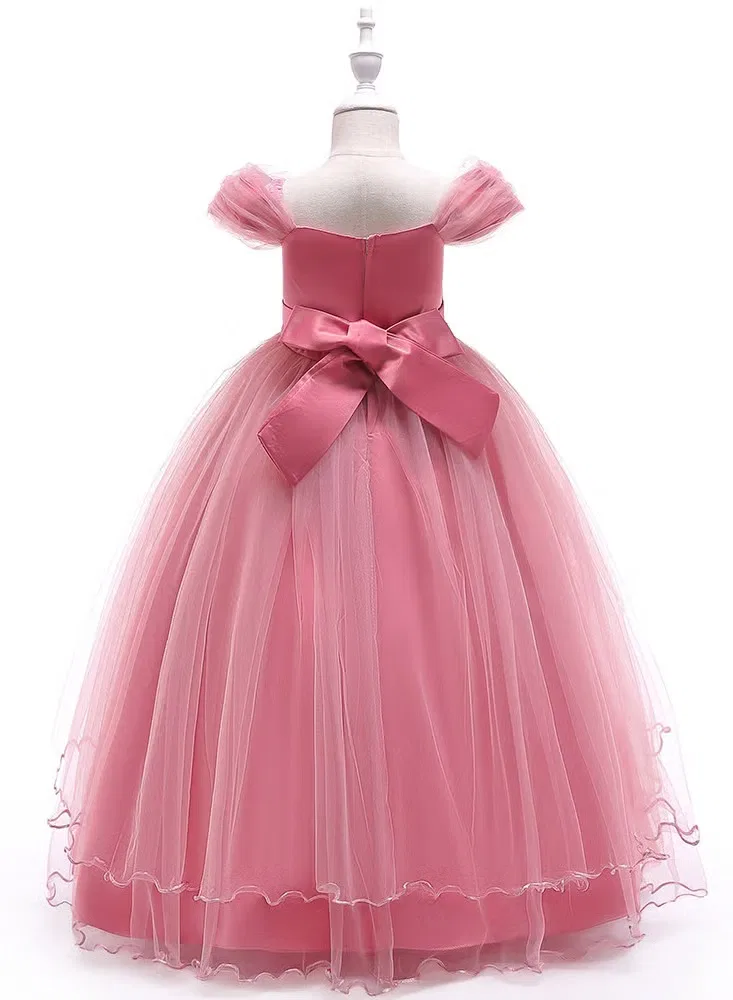 Платье длинное детское для дня рождения и свадьбы Best Gift Fashion, розовый — фото 3