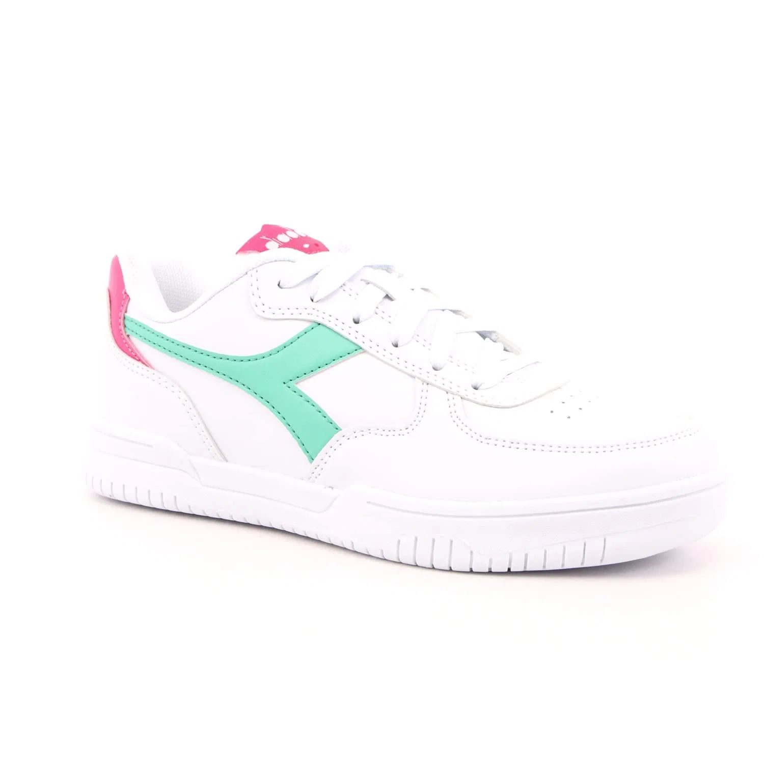 Детские кроссовки для мальчиков с контрастным фризом Raptor Low GS Diadora, White — фото 3
