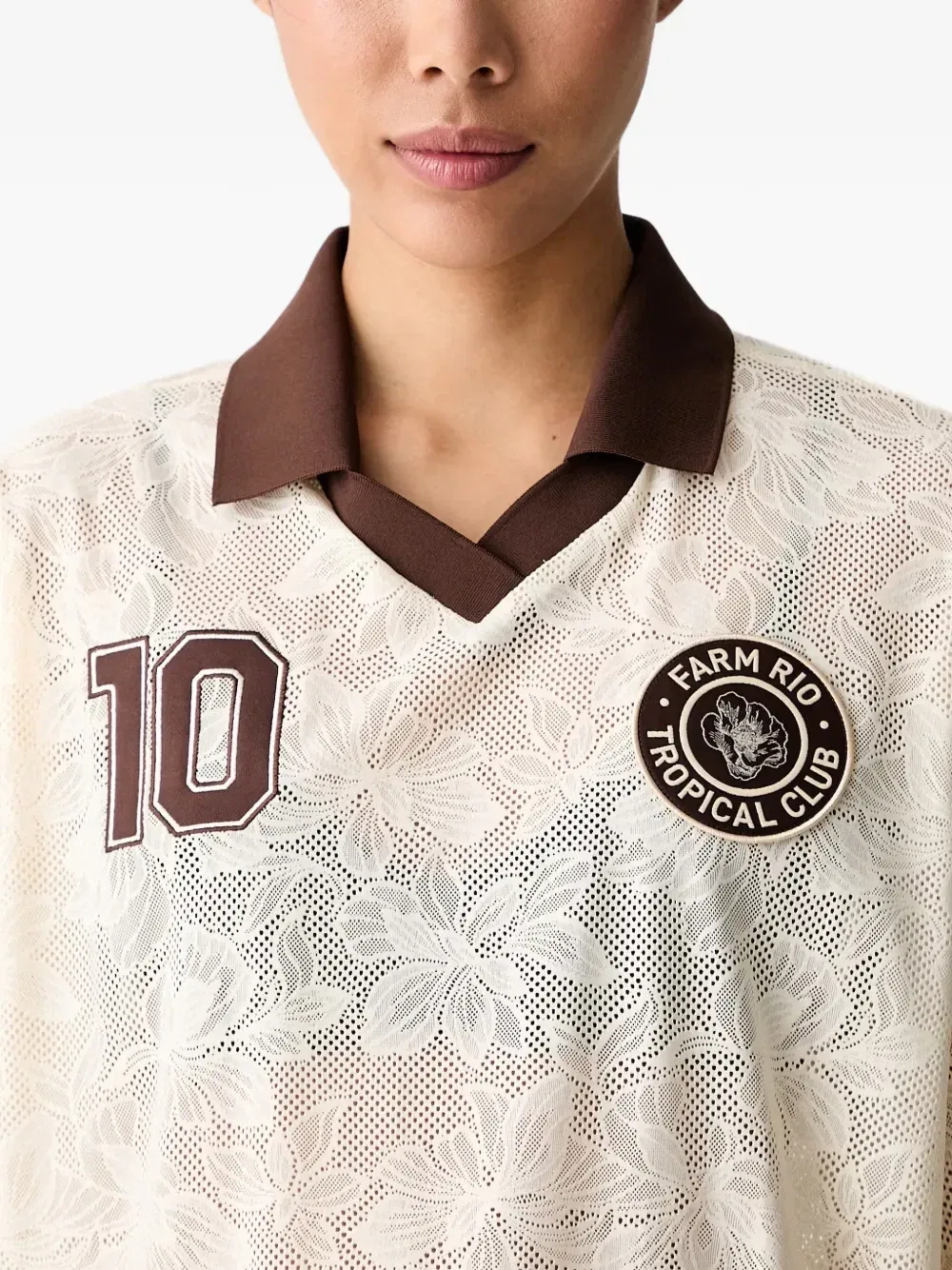 Премиальная футболка X Farm Rio Adidas, бежевый — фото 4