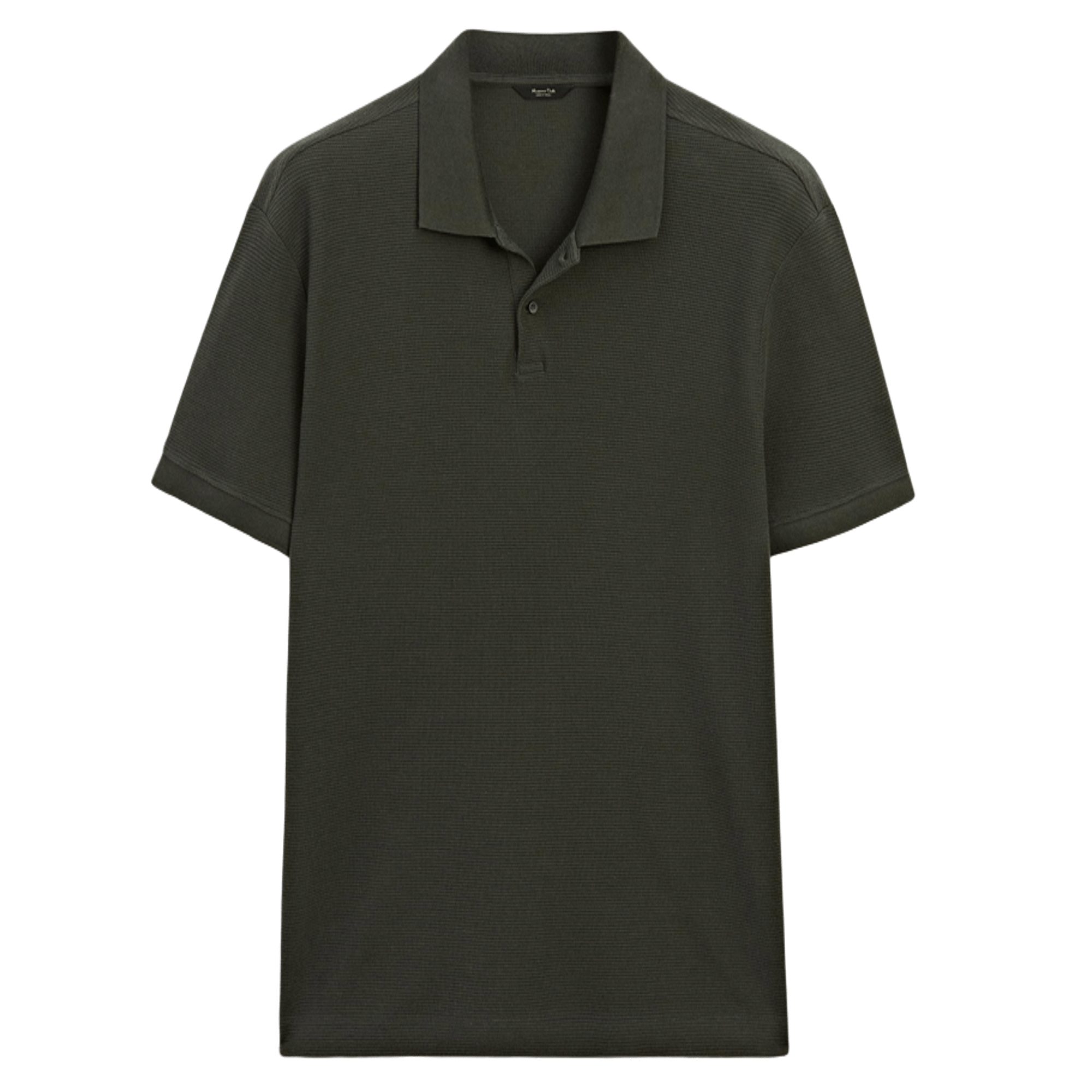 

Футболка-поло Massimo Dutti Short sleeve textured cotton, хаки