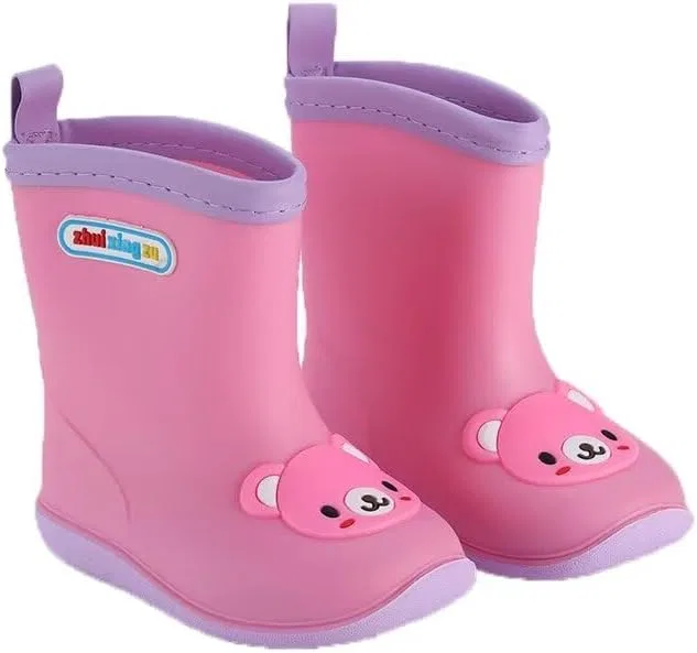 Детские сапоги для мальчиков и девочек с мультяшным принтом Zonkacen, Pink Bear