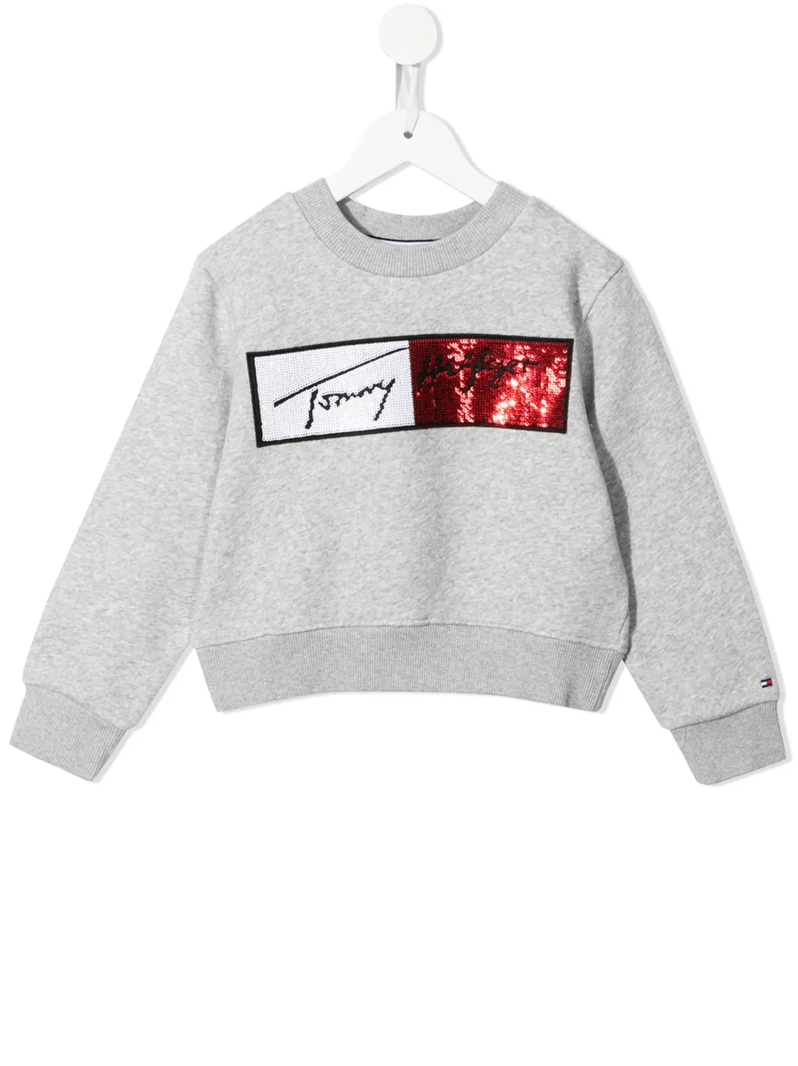 Свитшот из хлопка с блестками Tommy Hilfiger, серый