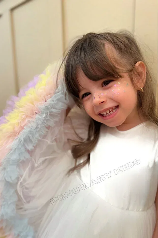 Детское платье для девочек с расклешенной юбкой Alice Penu Baby Kids, White — фото 3
