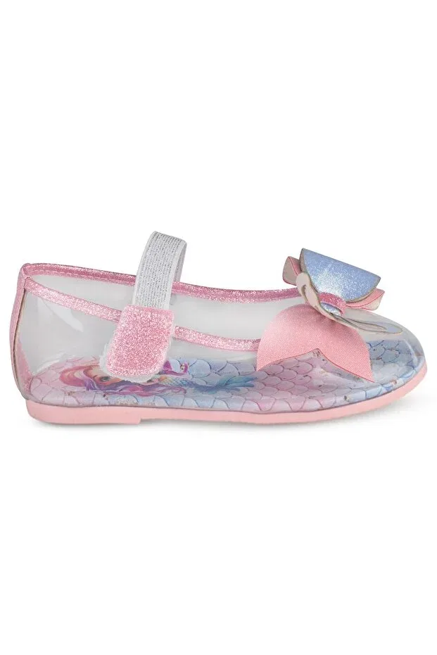 Детские балетки для девочек с принтом Transparent bow 31- ballerina shoes Civil Girls, Pink