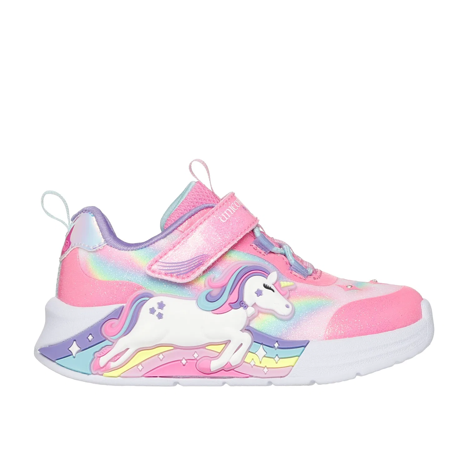 Детские кроссовки для первых шагов со светодиодной подсветкой Skechers, Pink Multi — фото 2