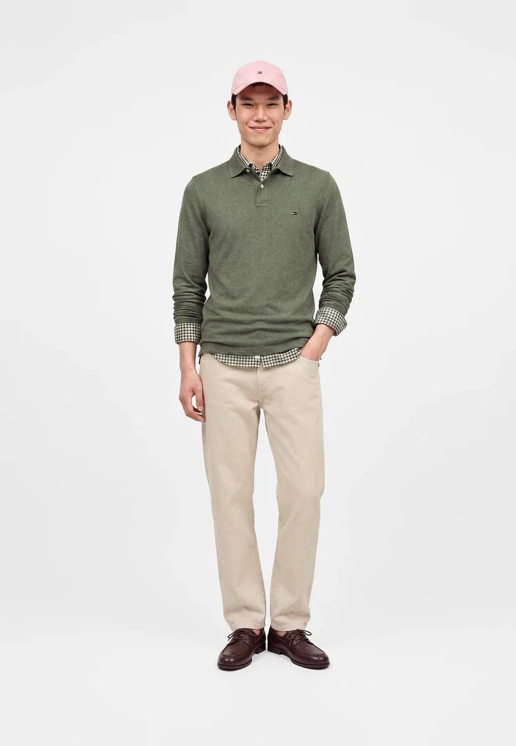 Поло с длинными рукавами, модель 1985 года Tommy Hilfiger, Platinum Olive Heather — фото 2