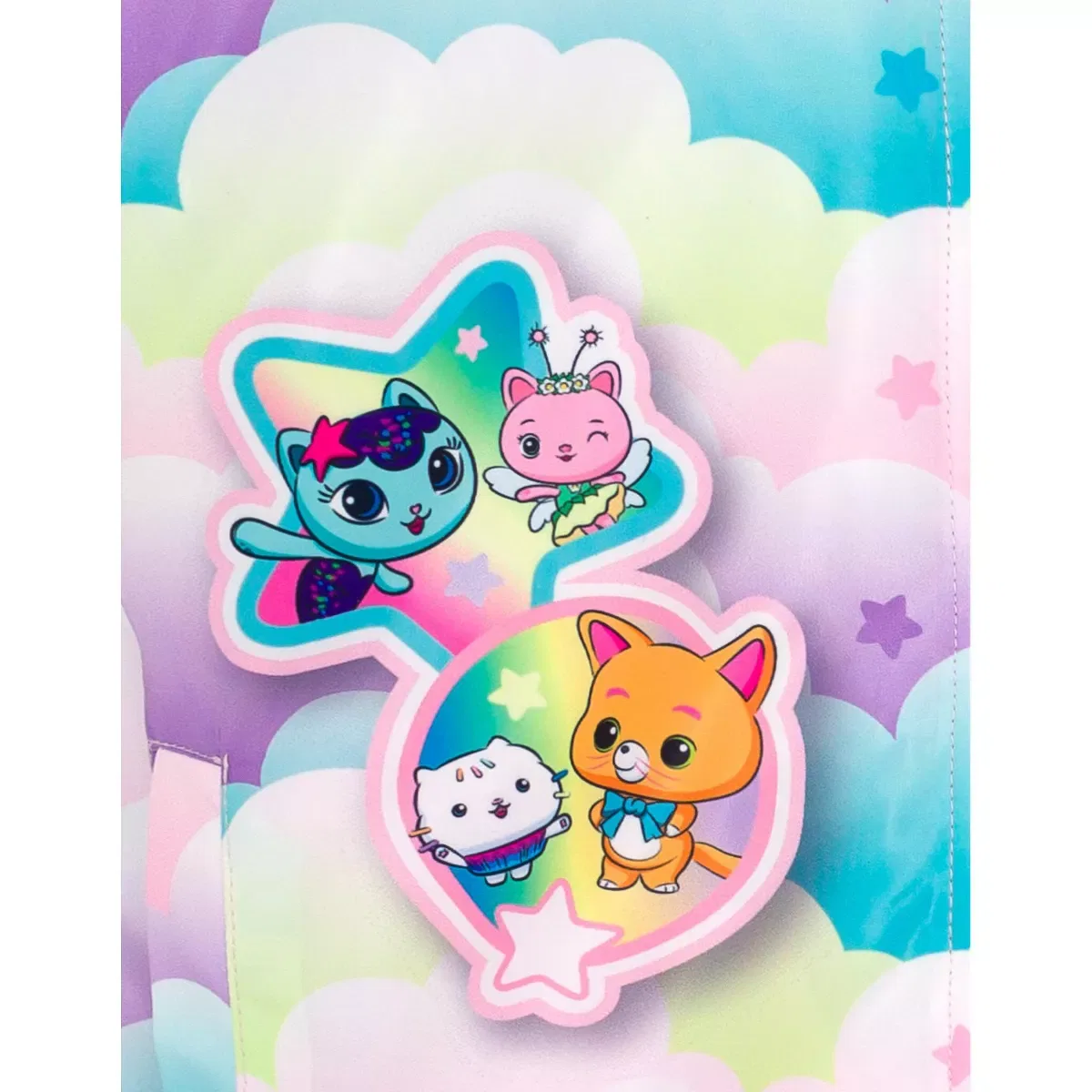 Детское пальто-бомбер с принтом Pandy Paws Cakey Cat MerCat Kitty Fairy Gabby's Dollhouse, Pink Pastels — фото 4