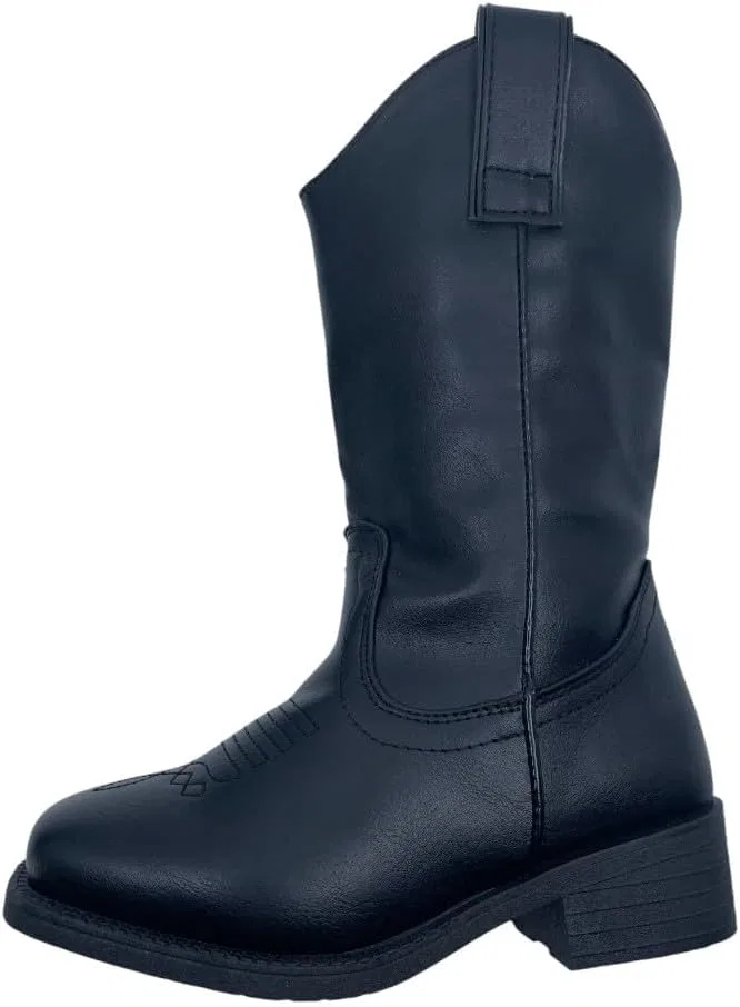 Детские сапоги для девочек с вышивкой Western Forever Link, All Black — фото 4