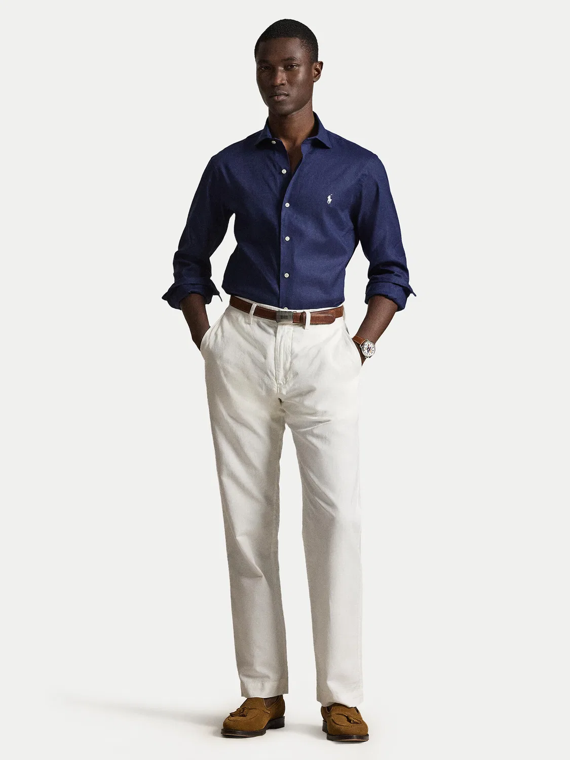 Мужская рубашка стандартного кроя Polo Ralph Lauren, темно-синий — фото 2
