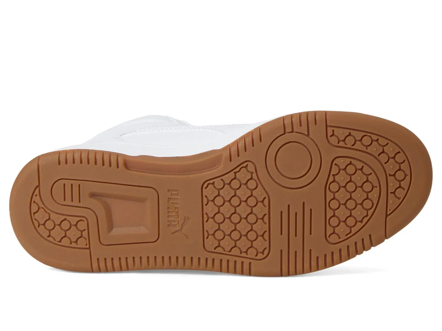Детские кроссовки для мальчиков с высоким верхом Rebound Layup Mid PUMA PUMA White PUMA White PUMA Gold — фото 3