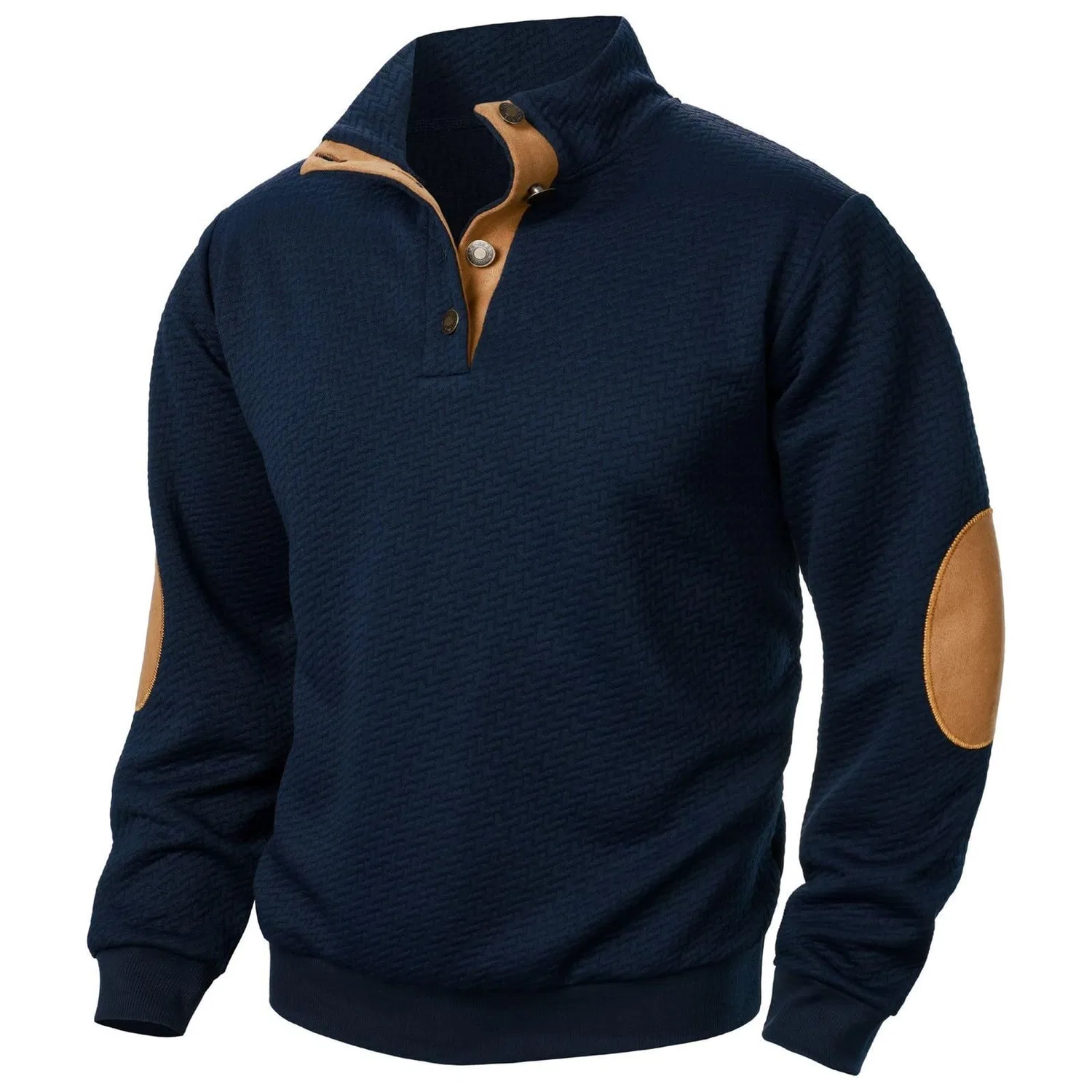 Мужской свитшот с высоким воротником и длинным рукавом Vintage Work, Navy