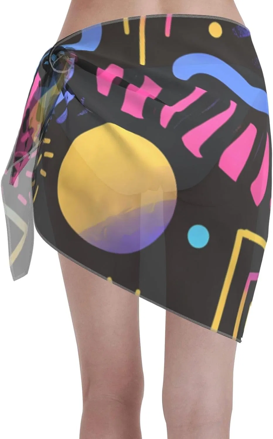 Женский пляжный саронг с клетчатым принтом, Polyester, 90s Vintage 16 — фото 2